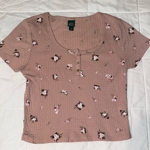 wild fable blush & flower print top